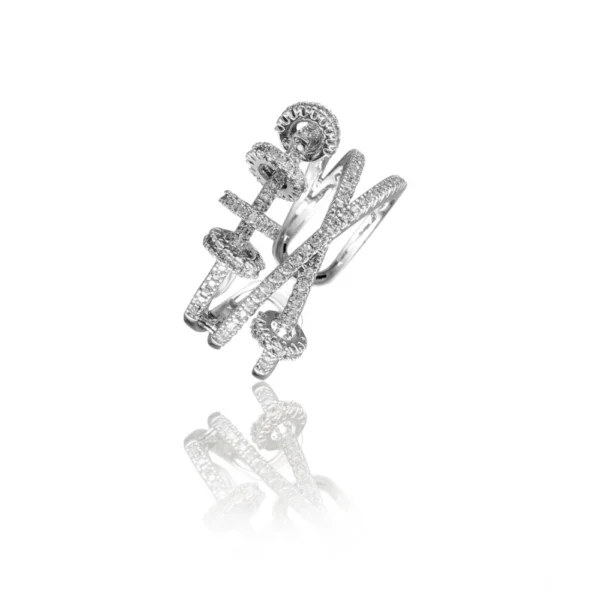 Stainless Steel Silver High-quality Freesize Ring (Silver Plated)