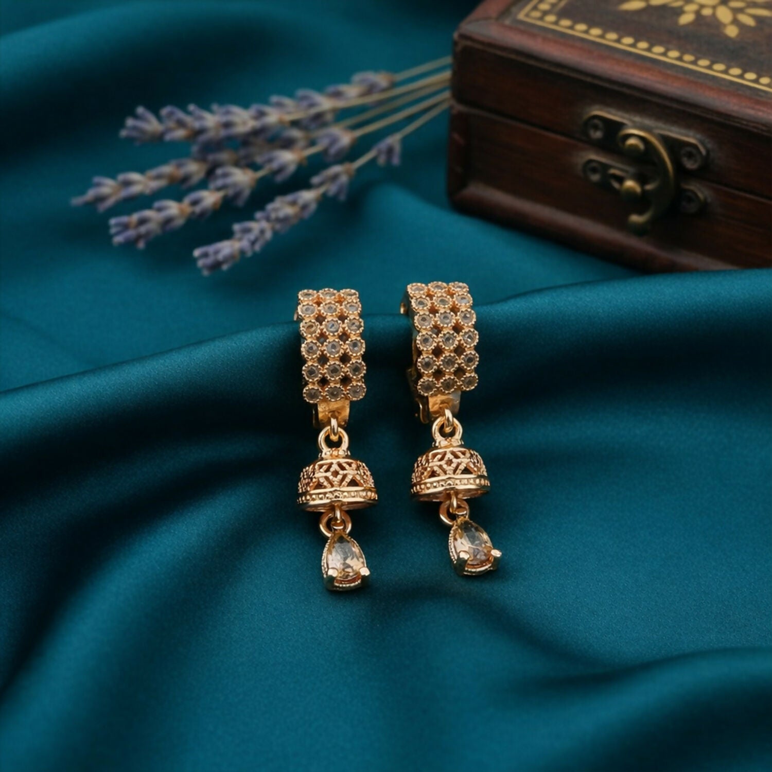 Jhumka Style Teardrop Earrings – Elegant Party Wear...
