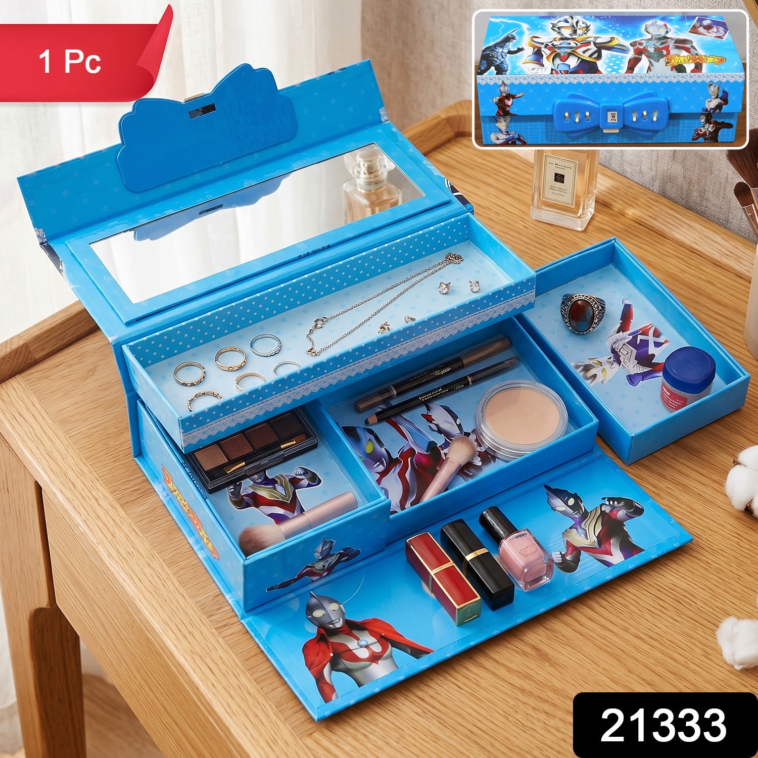 Multipurpose Folding Makeup and Jewelry Storage Box –...