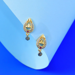 Teardrop Gold Earrings – Elegant Cutwork Design with...