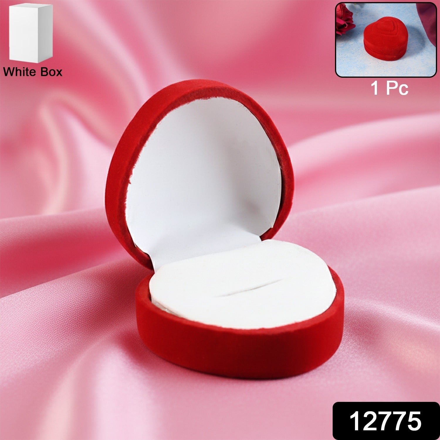 Heart-Shaped Velvet Jewellery Ring Box – Elegant Luxury...