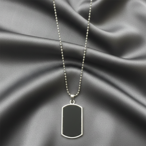 Black Shield Pendant Necklace – Sleek Modern Men's Jewelry