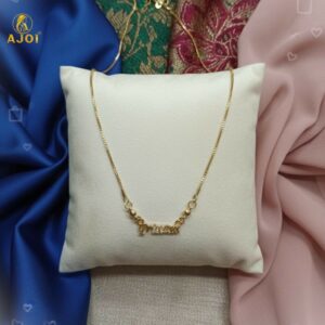 Princess Name Pendant Necklace – Elegant Gold Plated with Crystals