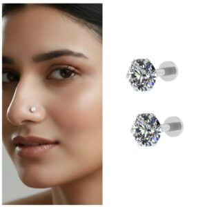 Silver Plated AD Nosepin Stud – Internally Threaded…
