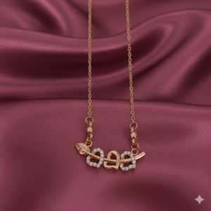 Rose Gold Interlocking Triple Heart Pendant Necklace – Elegant Love Symbol