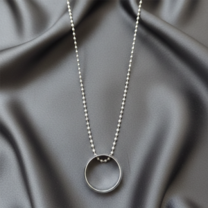 Silver Round Pendant Necklace For Men – Sleek Minimal Style
