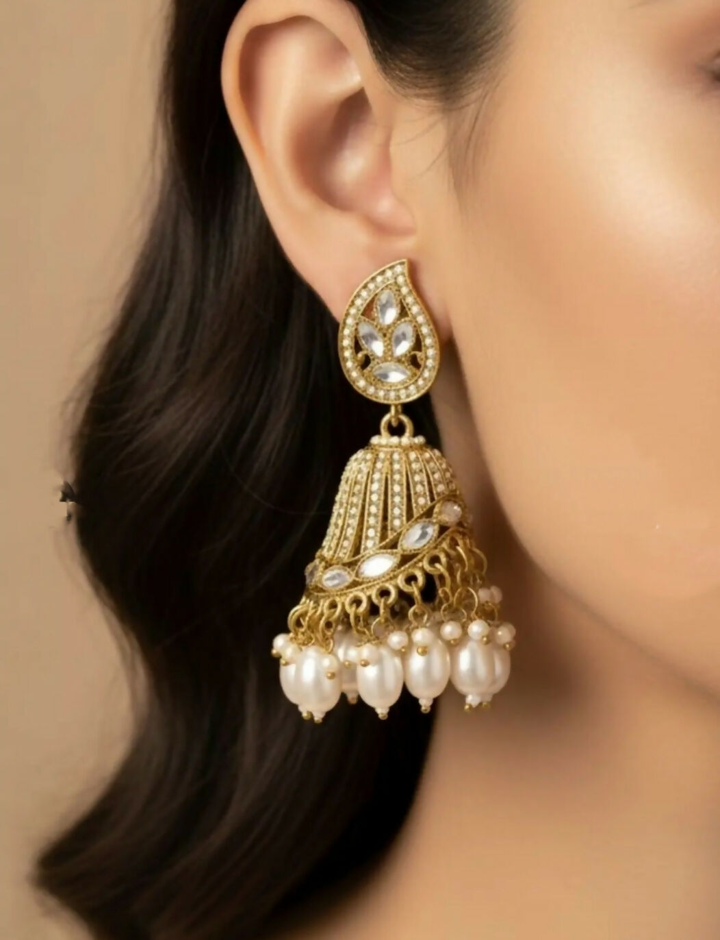 Hanging Jhumkas Earrings for Women – Stylish Alloy... - Image 2