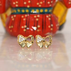 Gold Plated Butterfly Stud Earrings – Elegant &...
