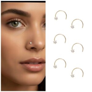 Gold Plated Nose Screw Stud – Elegant Pack…