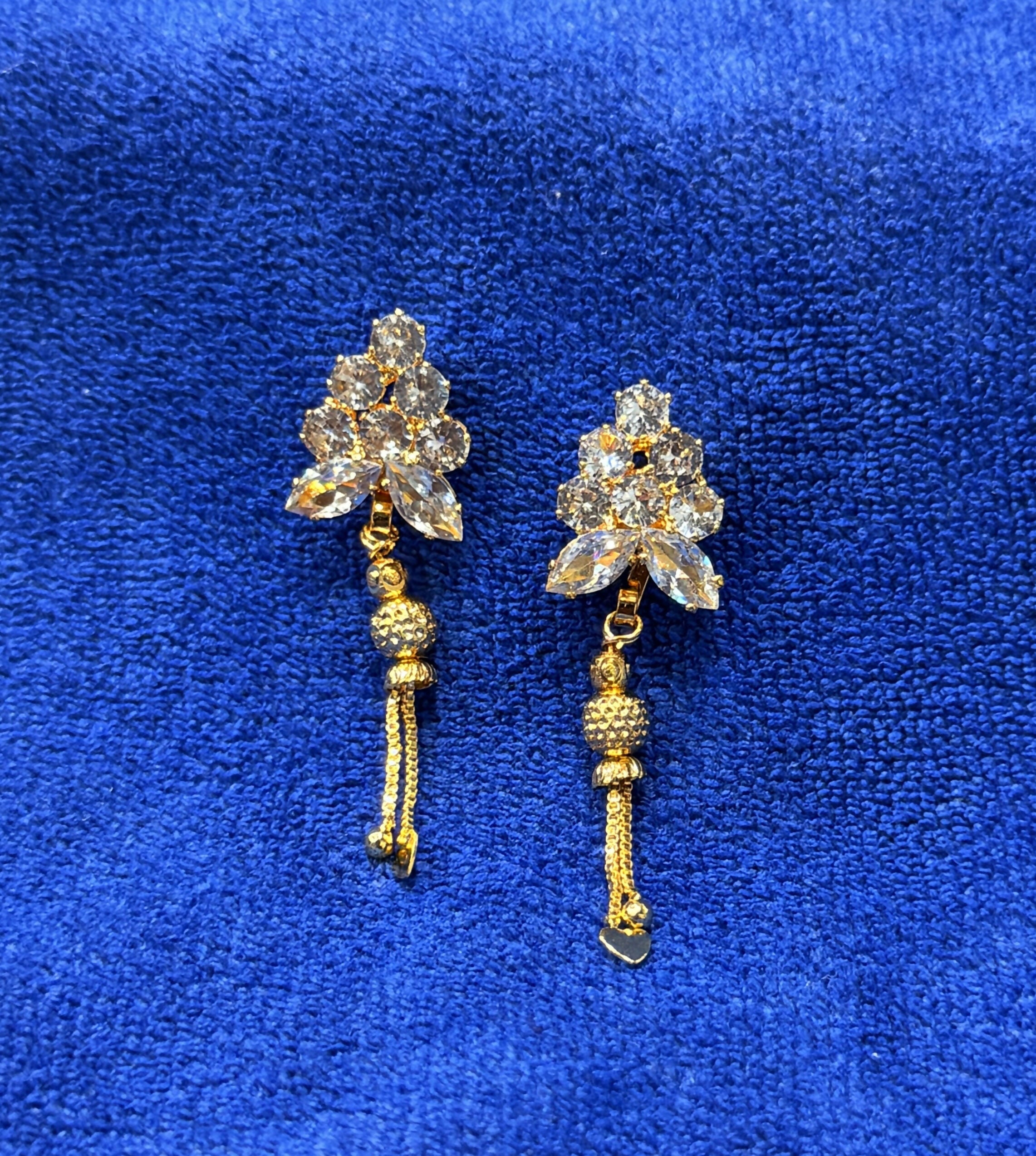Jhumka Earrings – Elegant Crystal Studs with Traditional...