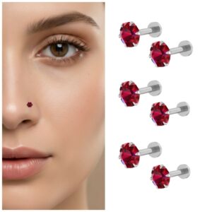Red Crystal Labret Nosepin Studs – Pack of…