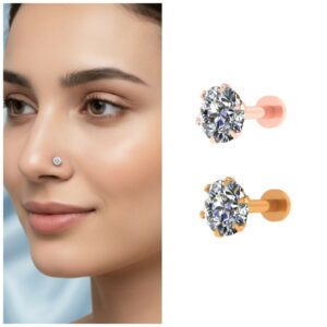 Gold Nosepin Stud – Rose & Yellow Gold…