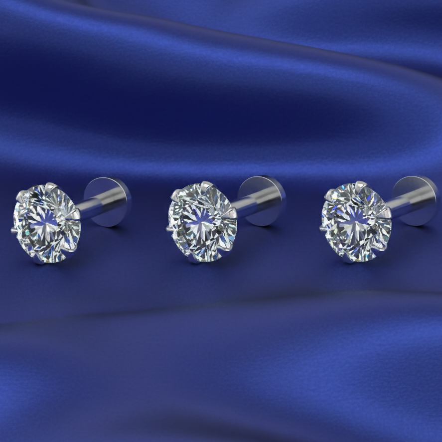 Silver Plated Flat Back Stud Earrings – Combo... - Image 2