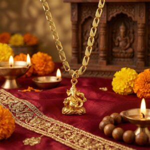 Lord Ganesha Pendant Necklace – Symbol of Prosperity & Wisdom