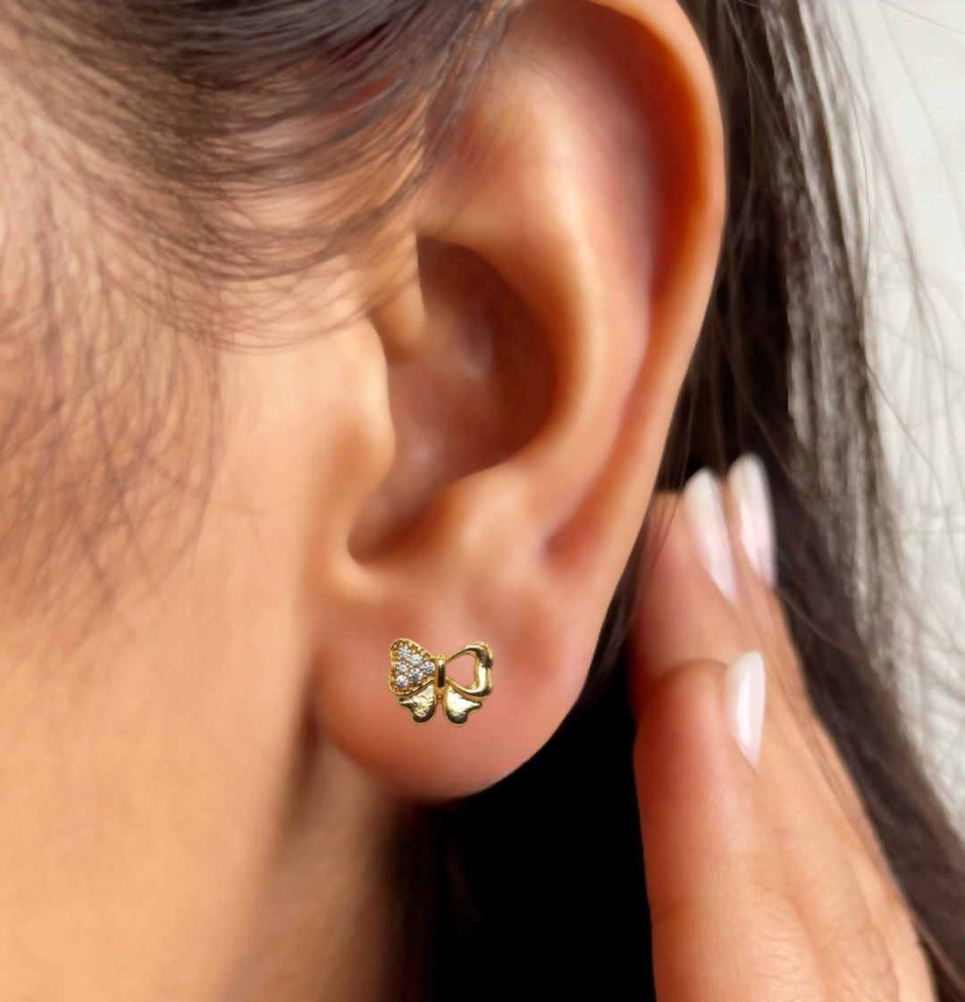 Gold Plated Butterfly Stud Earrings – Elegant &... - Image 2