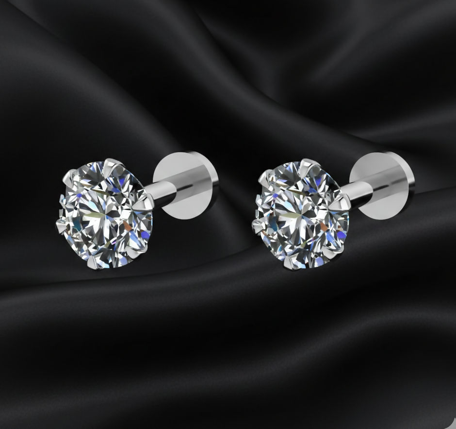Silver Plated Flat Back Stud Earrings – Comfortable... - Image 2