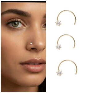 CZ Nose Screw – Secure & Hypoallergenic Nosepin…