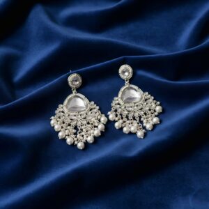Kundan Pearl Earrings – Elegant Indian Statement Jhumkas...