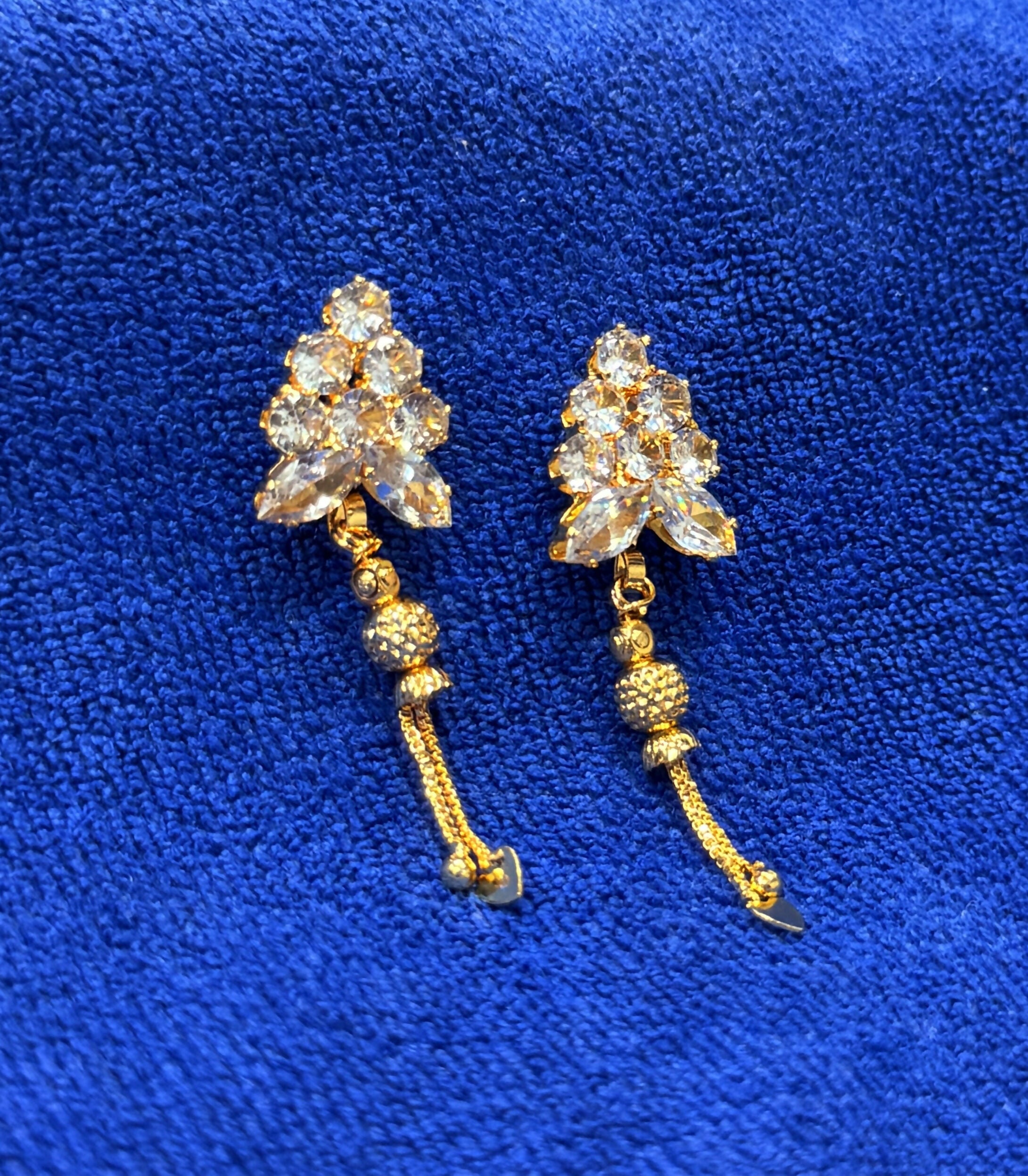 Jhumka Earrings – Elegant Crystal Studs with Traditional... - Image 2