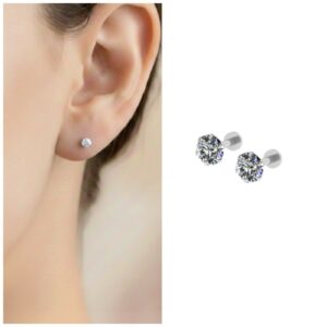 Silver Plated Flat Back Stud Earrings – Comfortable...