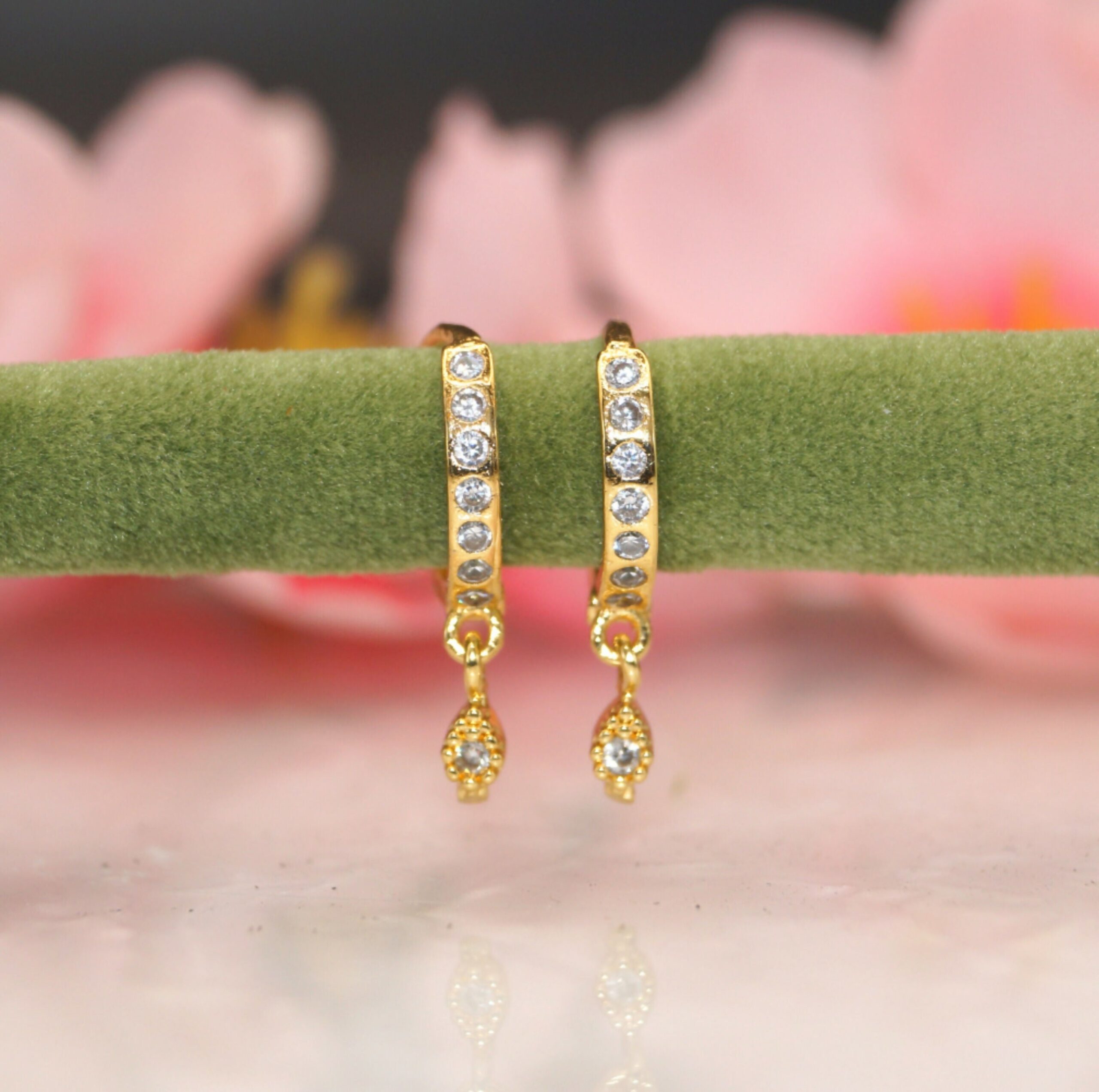 Gold Plated Multicolored Huggie Hoop Earrings – Vibrant...