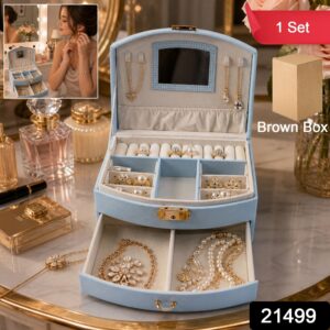 Jewelry Storage Box – Multi-Layer Organizer with Mirror...
