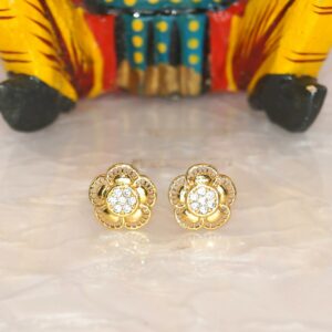 Gold-Plated Layered Flower Stud Earrings – Elegant Daily...
