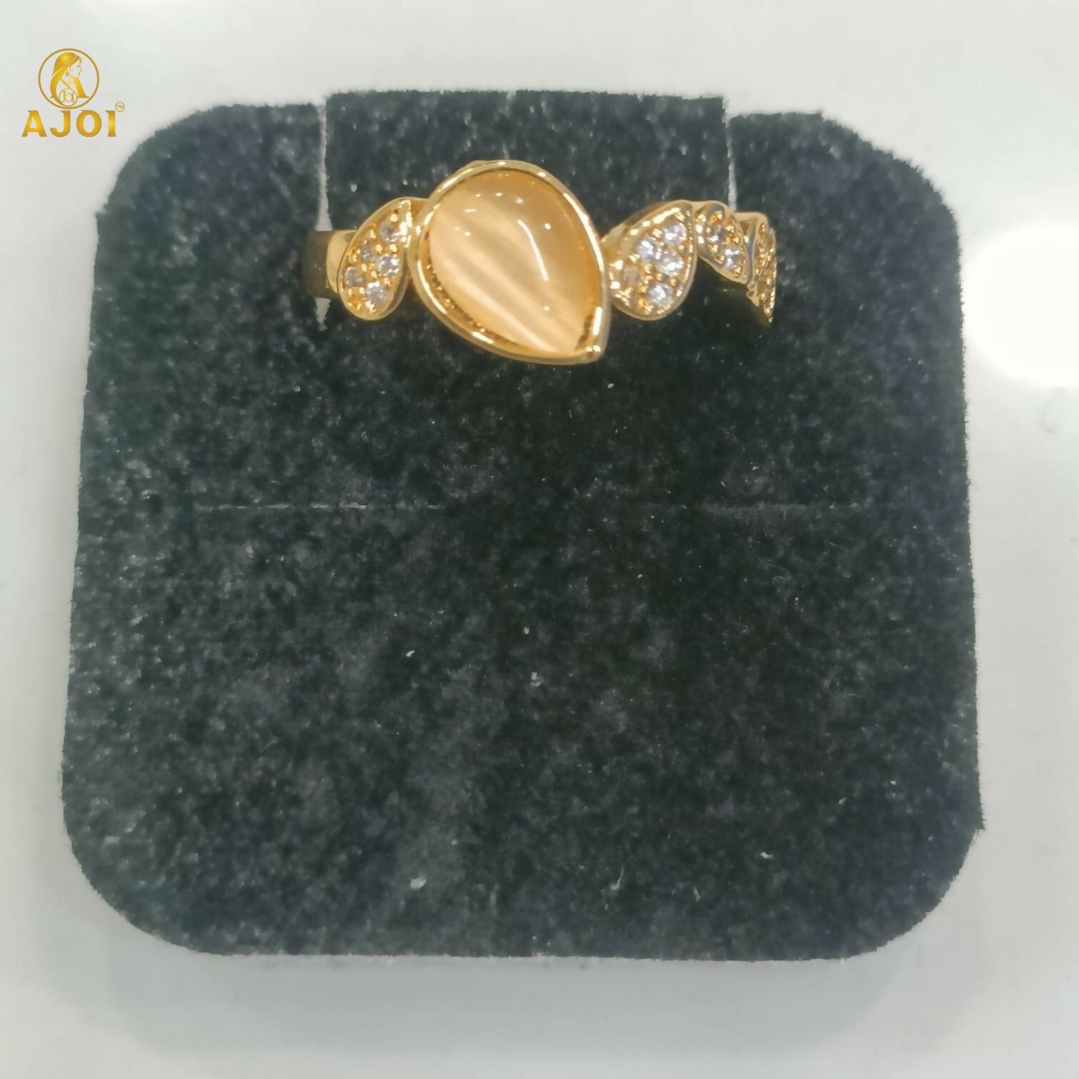 Cat Eye Stone Designer Ring – Premium Gold Plated Elegance - Image 4