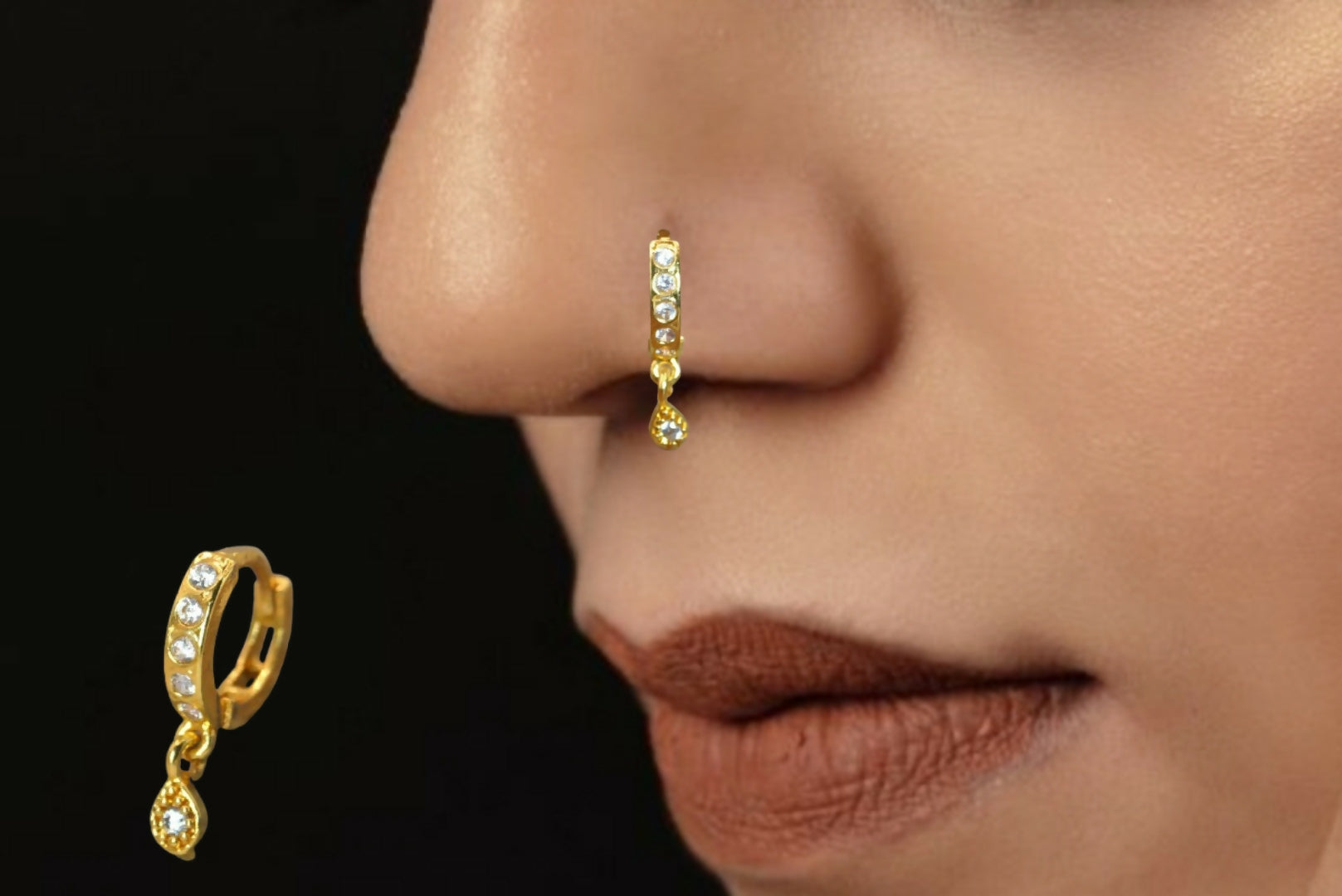 Gold Plated Huggie Teardrop Earrings – Elegant Daily... - Image 2