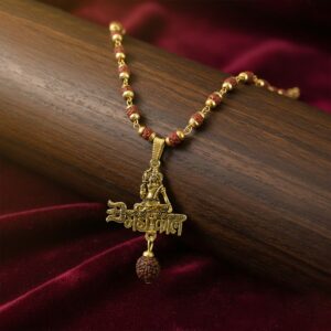 Mahakal Pendant with Rudraksha Necklace – Spiritual Strength