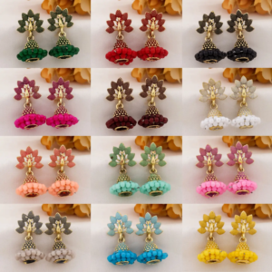 Oxidized Jhumka Earrings – Small Vibrant Combo for...
