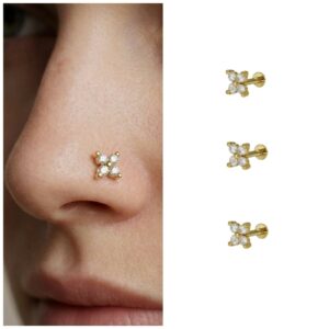 Gold Plated Flat Back Nosepin Stud – Comfortable…