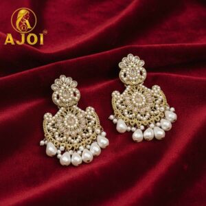 Pearl Chandbali Earrings – Elegant Traditional Festive Je...