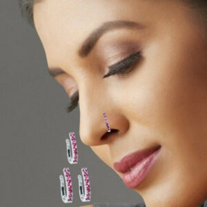 Rose Gold Non-Pierced Clip-On Nose Ring – Pink…