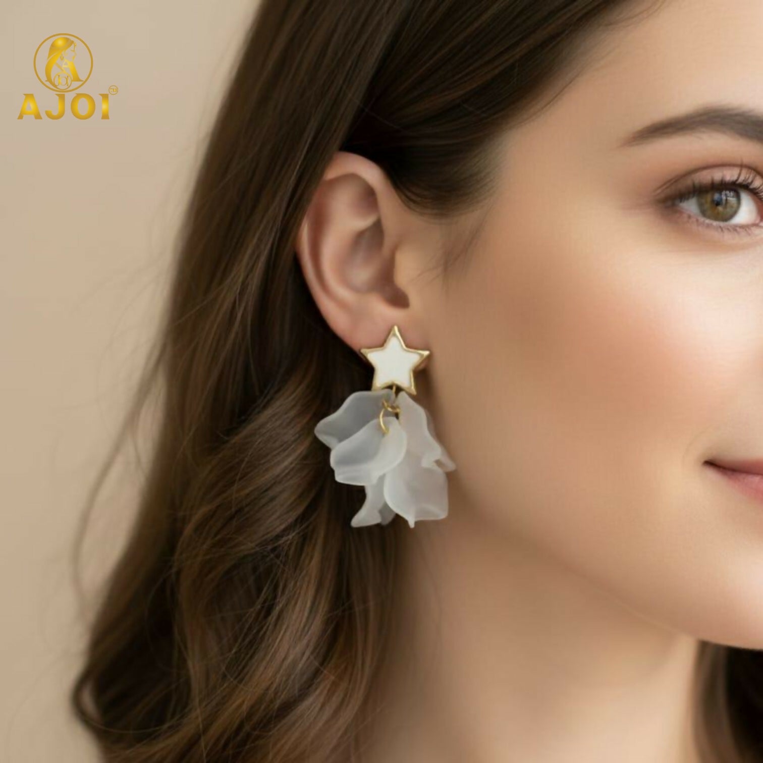 Luxury Floral Drop Earrings – Soft Matte Petal... - Image 2