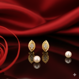 Gold Plated Marquise Stud Earrings – Elegant Daily...