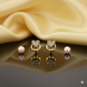Heart Halo Stud Earrings – Elegant Gold Plated...