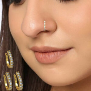 Gold-Plated Nose Ring Set of 3 – Elegant…