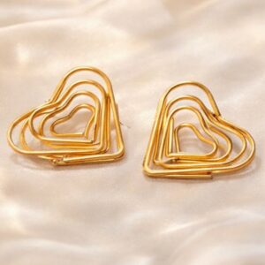 Gold Finish Heart Shape Bali Earrings – Lightweight...