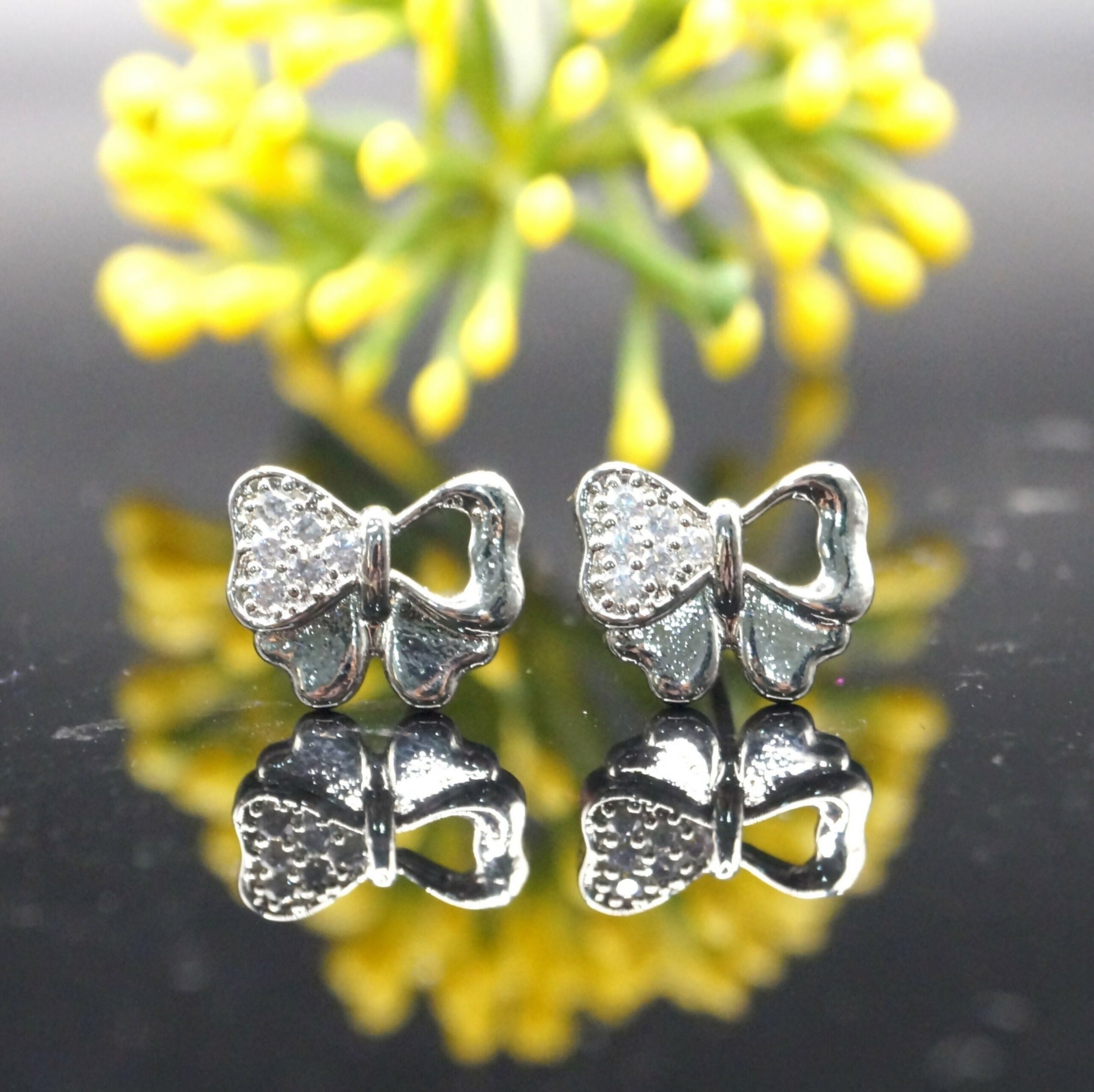 Bow Stud Earrings – Anti Tarnish Daily Wear...